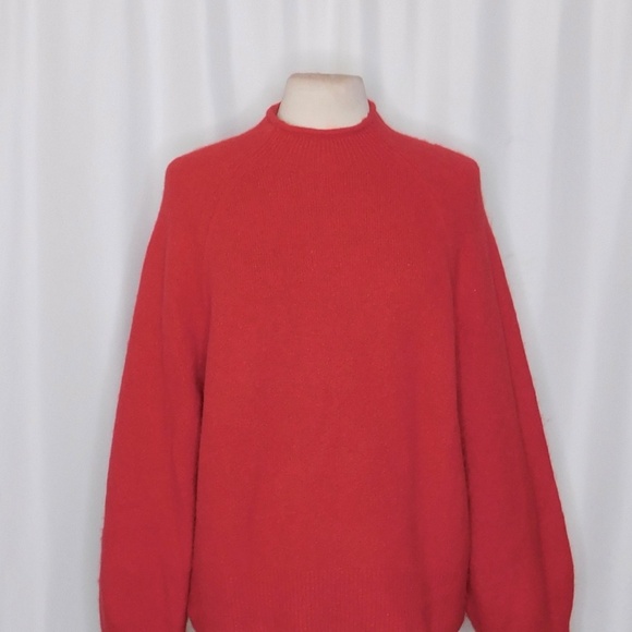 J. CREW Rollneck Sweater Supersoft Yarn Classic Cardinal Red Wool Alpaca X-Large - Picture 4 of 15